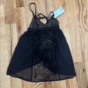 Elegant Black Lace Nightgown